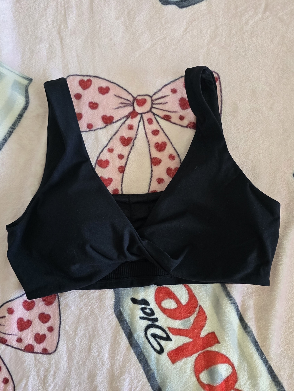Black Women's Twist-Front Sports BRA